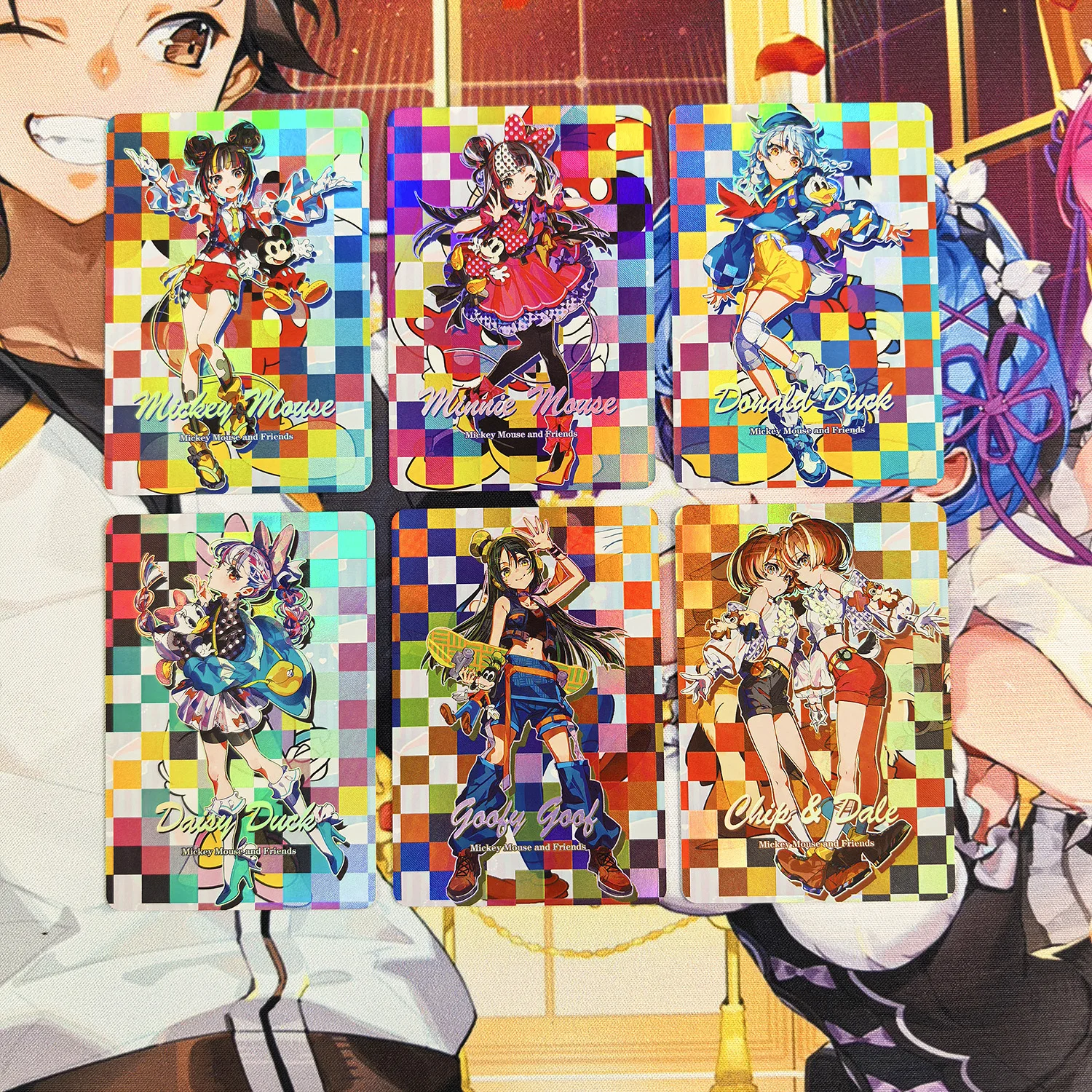 6 قطعة/المجموعة Diy بها بنفسك قصة آلهة ذاتية الصنع Mickeyed لطيف جمع بطاقة الانكسار اللون فلاش الساخن ختم أنيمي بطاقة هدية لعبة