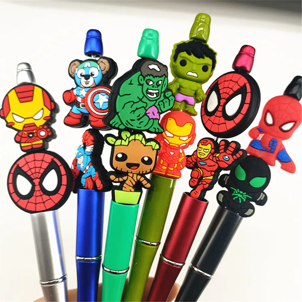 10pcs spiderman hulk focal Silicone beads super hero Teether Jewelry Beads Food Grade For pen Pacifier Chain