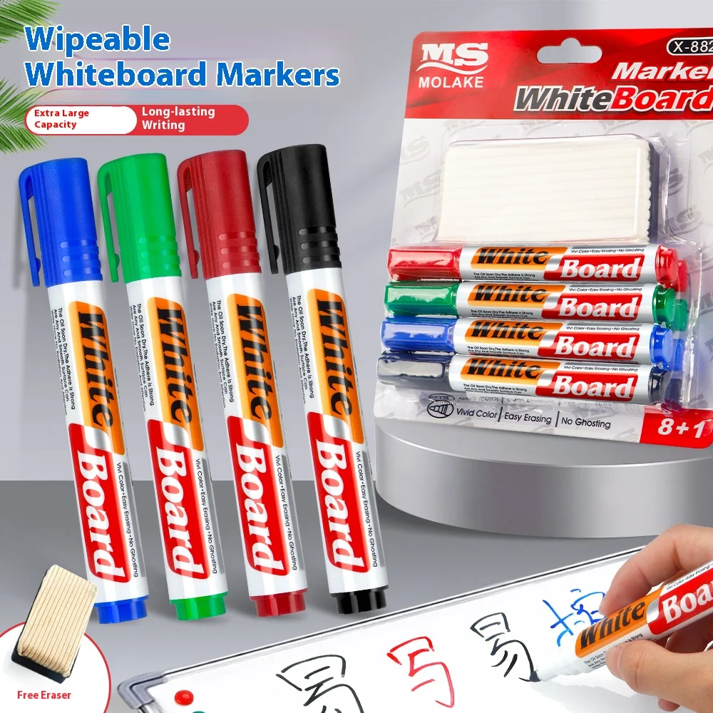 

4 Color Whiteboard Marker Set with Erasable Stationery Special Blackboard Pen for Teaching in Conference Room Pen Random Color