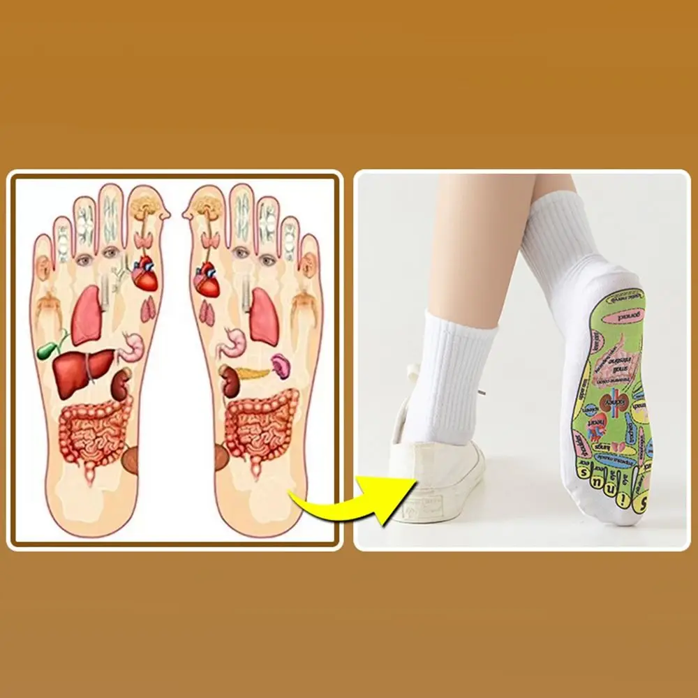 Pressure Socks Acupressure Reflexology Socks Acupoint Schematic Socks Feet Massage Tool Feet Massage Socks with Massage Tool