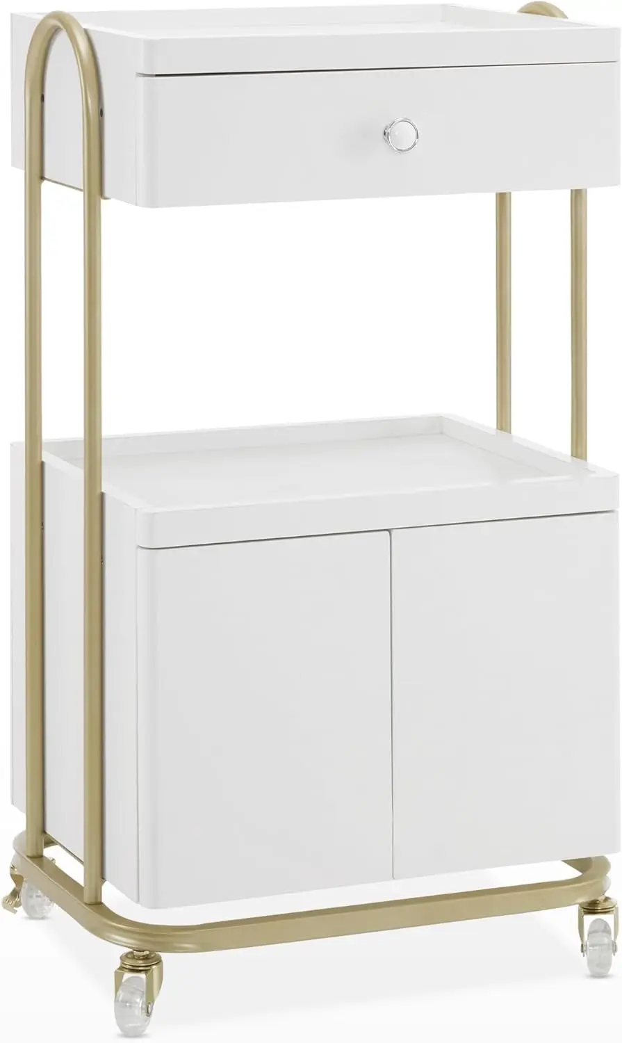 ユニバーサルホイール付きサロントロリー、引き出し付き収納ローリングカート、ヘアスタイリスト用理髪店ツールオーガナイザー、スパメタルトラック