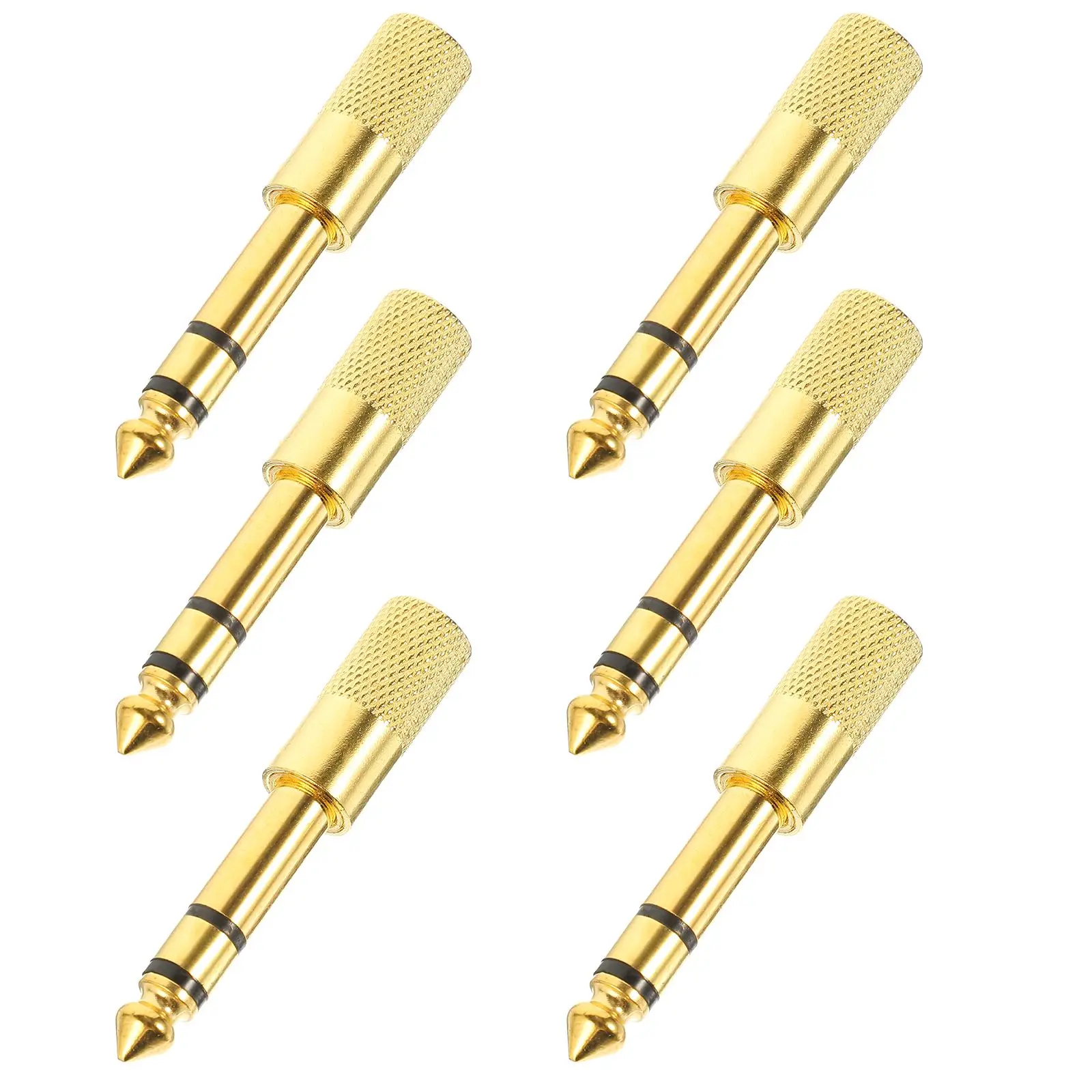 

6pcs Audio Adapter 6.35mm Male to 3.5mm Female Jack Connector for Mic Headphone Guitar Cable Speaker AUX Plug Converter