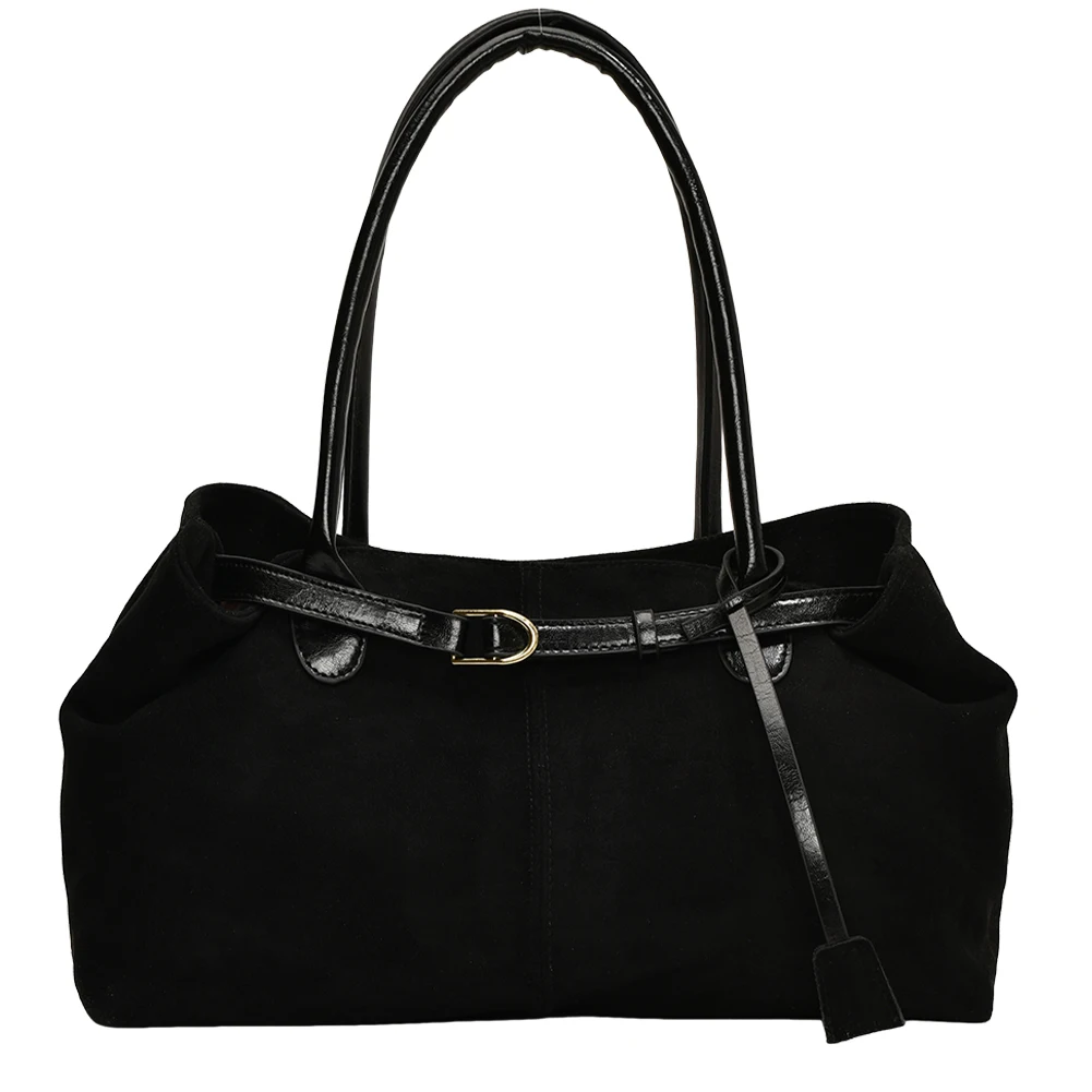 女性 PU ファッションショルダーバッグ大容量スタイリッシュなショルダー財布掛け金開閉シンプルな通勤バッグトレンディなワークバッグ