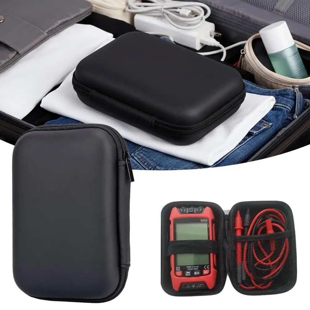 Multifunctional Storage Bag Shockproof Earphone Data Storage Bag EVA Protective Box Multimeter Carrying Bag Zipper Tool Bag
