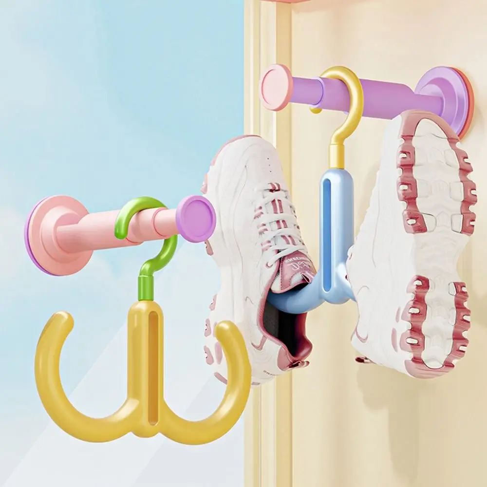 3 Buah Kait Putar Dopamin Praktis Gantungan Pakaian Hemat Ruang Dapat Ditumpuk Topi Mantel Plastik Gantung Kait Ganda Kamar Tidur