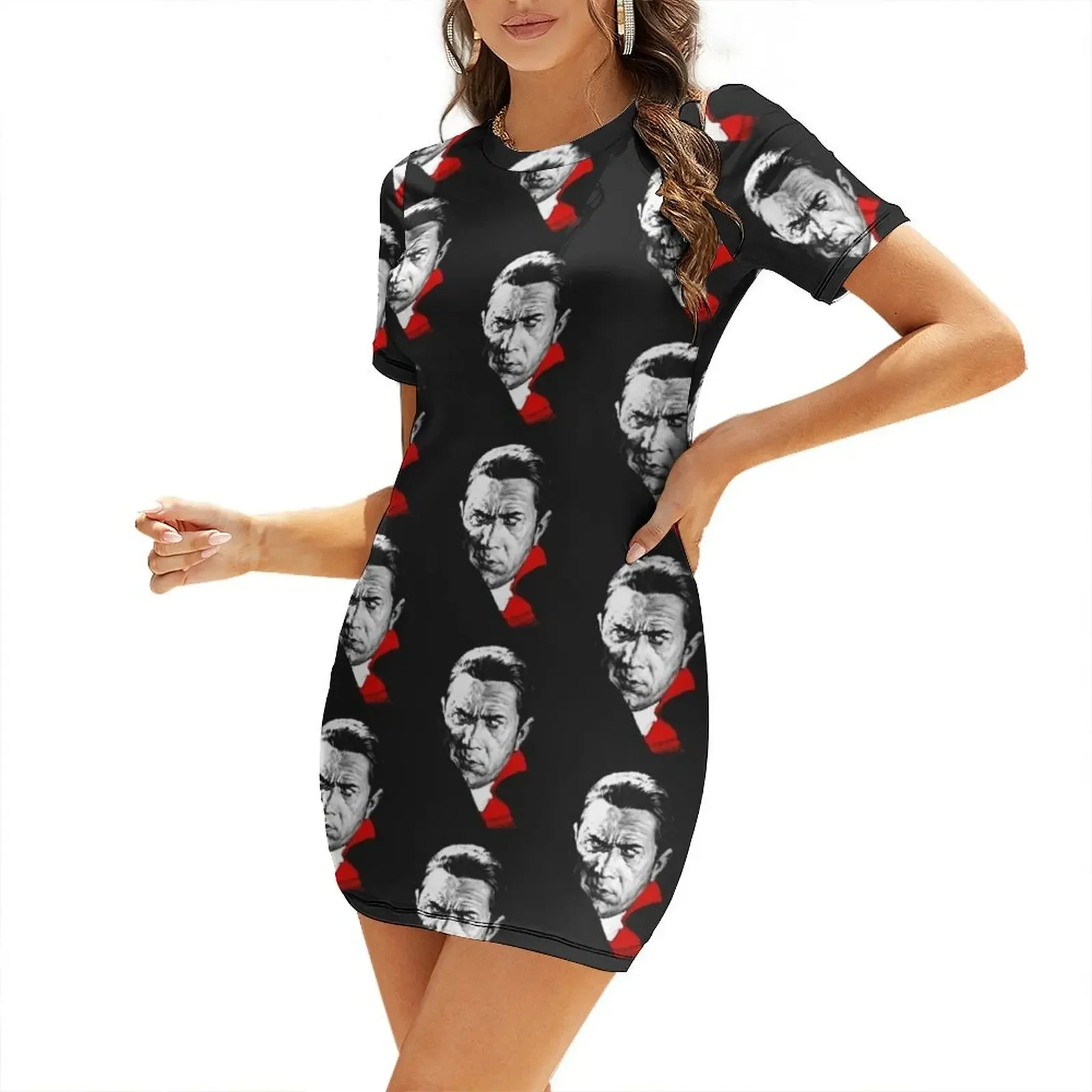 

Vampire Bela Lugosi Distrustful Glance Dracula Short-Sleeved Dress women's clothing korea stylish Party dresses for women Dress