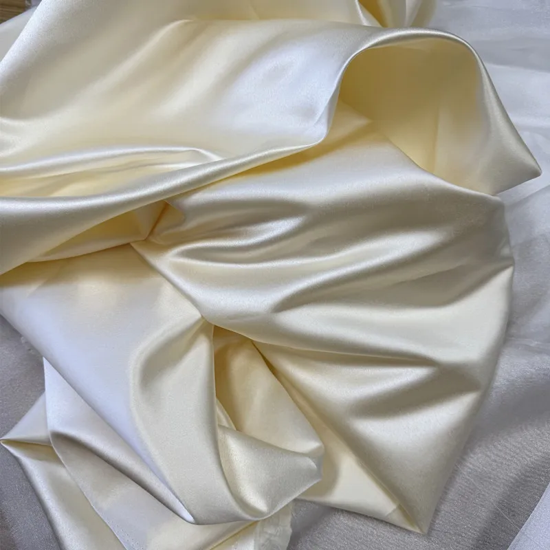 

Высококачественное атласное свадебное платье цвета слоновой кости цвета шампанского, ручная работа, материал «сделай сам», одежда, ткань, платье, толстый атласный фон, ткань «сделай сам»