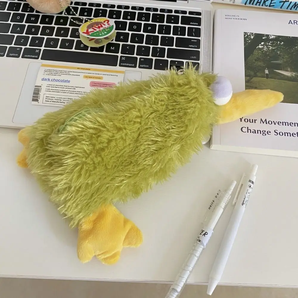 Creative Pen Bag Large Capacity Dirt-proof Pencil Case Kiwi Bird Stationery Organizer School Office