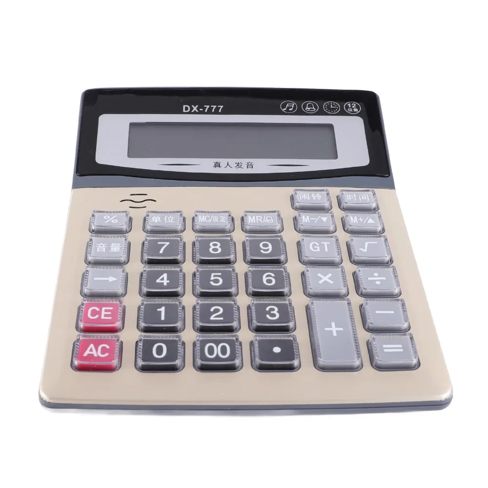 Durable 12 Digit Desk Calculator Large Voice Reading Office Calculator Clear Display Big Buttons Function Calculator Office