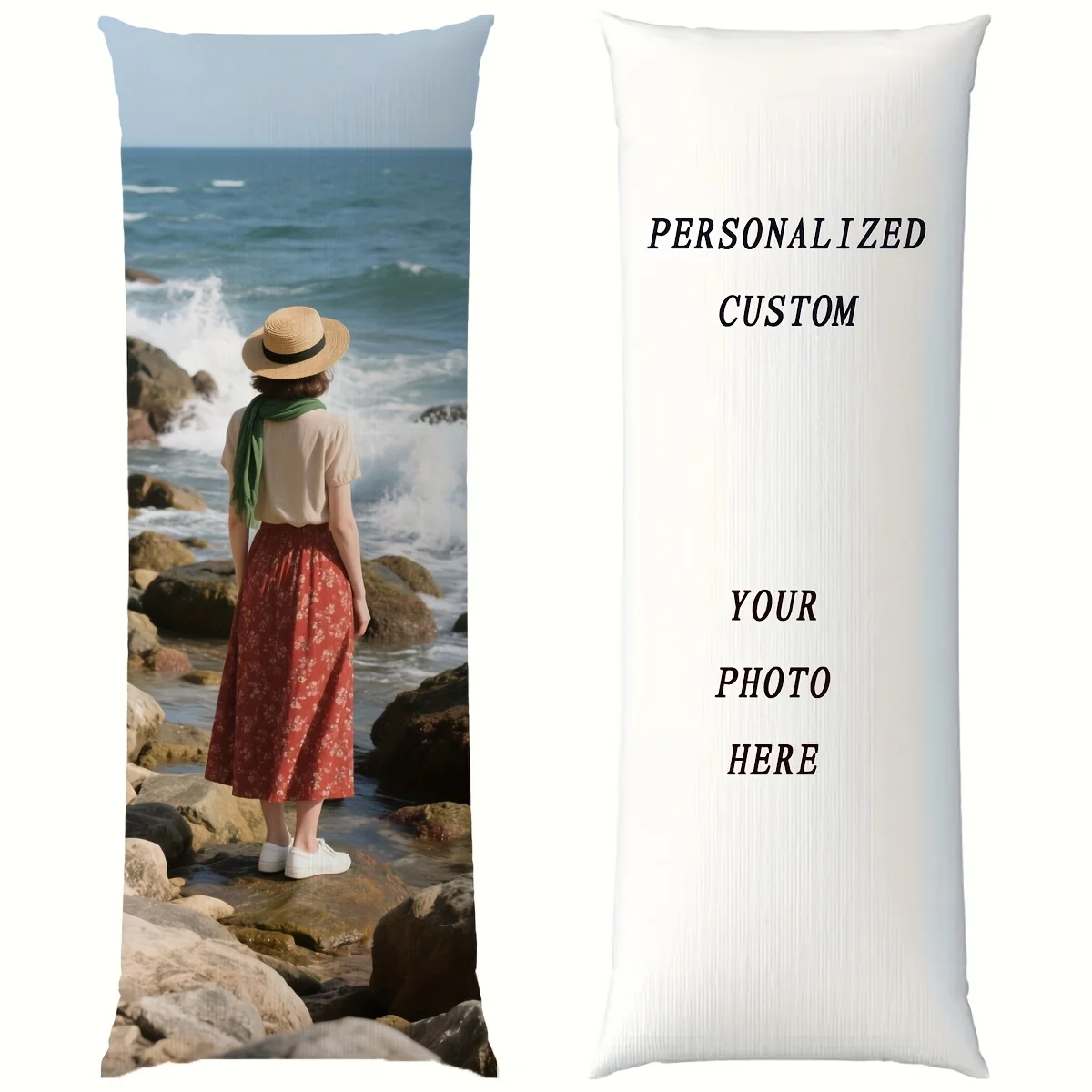 1 customized photo personalized pillowcase, extra long pillowcase, zipper closure, wedding anniversary celebration, Valentine's