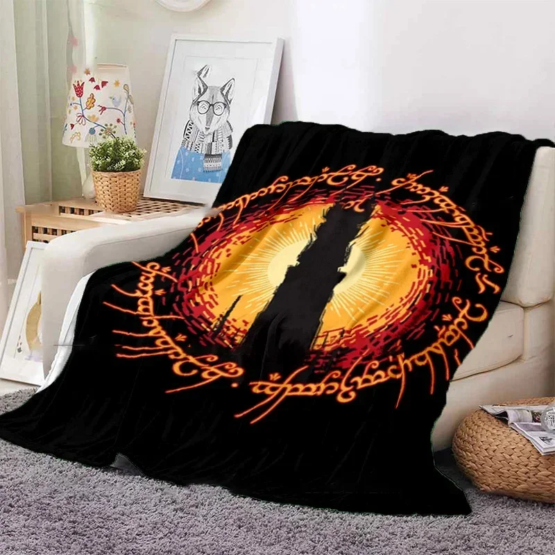 Classic Movie Elements Decorative Flannel Thin Blanket Horror Eye of Sauron Pattern Blanket Portable Home Travel Office Blanket