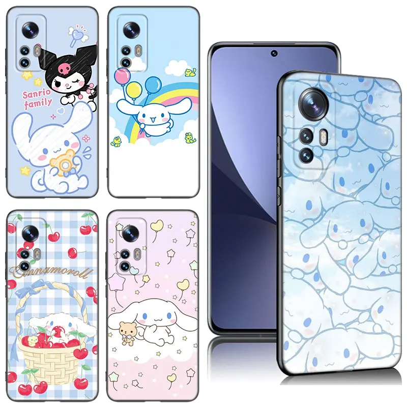 Kitty Cinnamoroll Black Silicone Phone Case For Xiaomi Mi 9 SE 8 10 10T 11 12 13 Lite 9T 11T 12S 12T 13T 14 Pro 5G NE 11i 12X