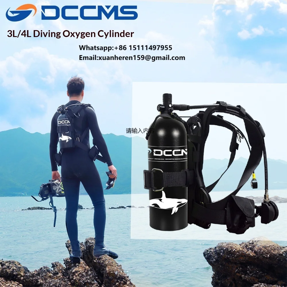 HY Sports Portable 3L Silicone High Pressure Tech Diving CE Certified Scuba Diving Equipment Set Underwater Oxygen Cylinder for