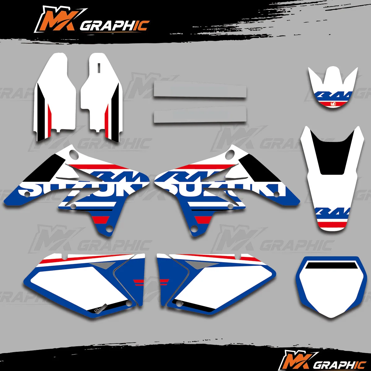

MXGRAPHIC For Suzuki RMZ250 RMZ 250 2007 2008 2009 Motorcycle Background Graphics Stickers Decals Kit