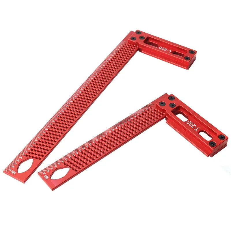 Woodworking cross ruler, 200-300mm precision T-shaped ruler, marking gauge, aluminum height gauge measuring tool