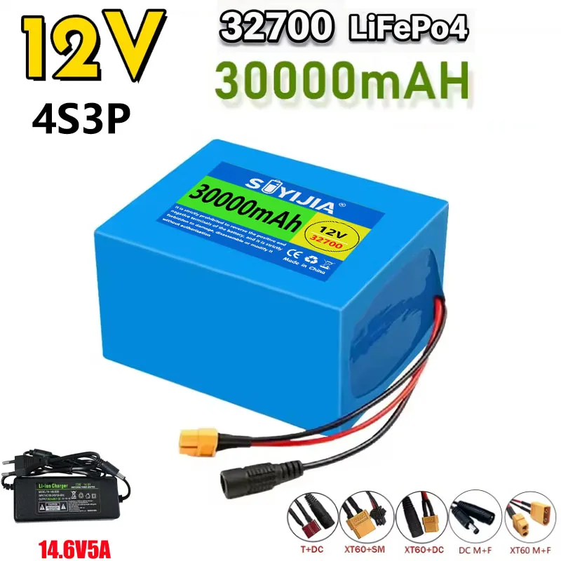 New 32700 12V Battery Pack 4S3P with Built-in 40A Balanced BMS, Suitable for Electric Boats and Uninterruptible Power Supplies