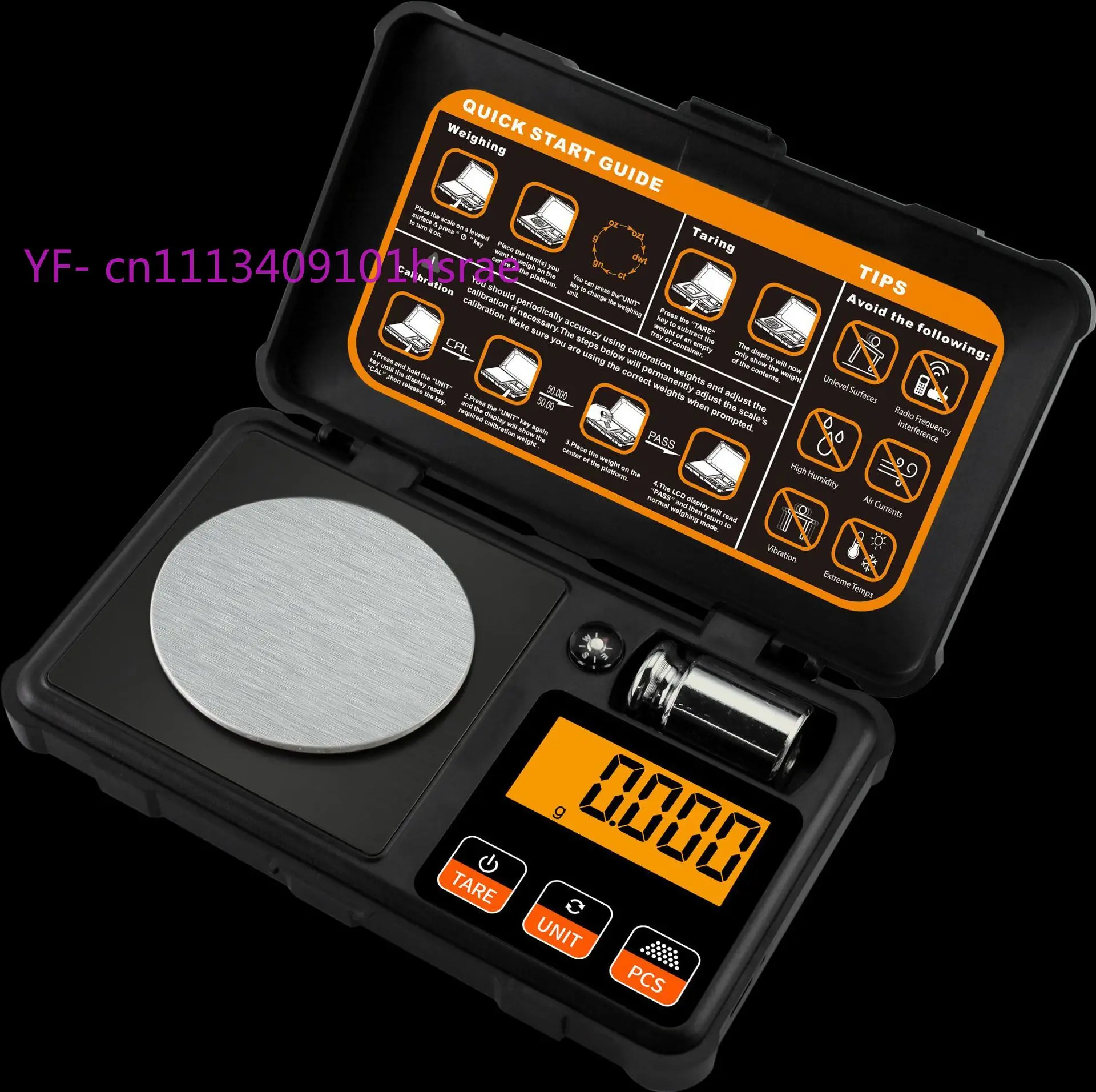 Portable Mini Digital Jewelry Scale Max 50g Precision 0.001g Pocket Scale for Herb Baking Gold Weighing