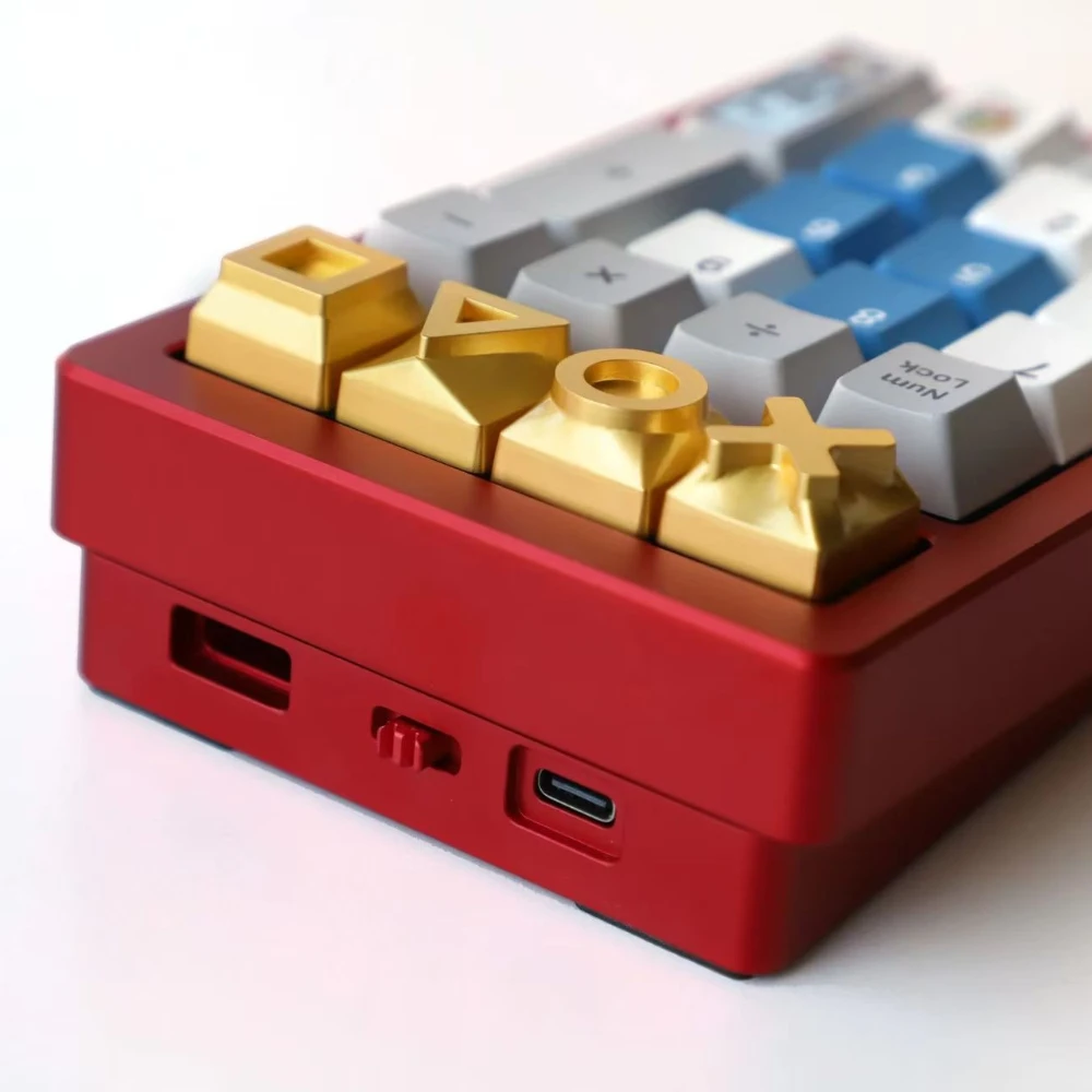 Tic Tac Toe Artisan Keycap Golden Zinc Alloy Custom Personalized Keyboard Cap KeyCap for Mechanical Keyboard Accessories Gifts