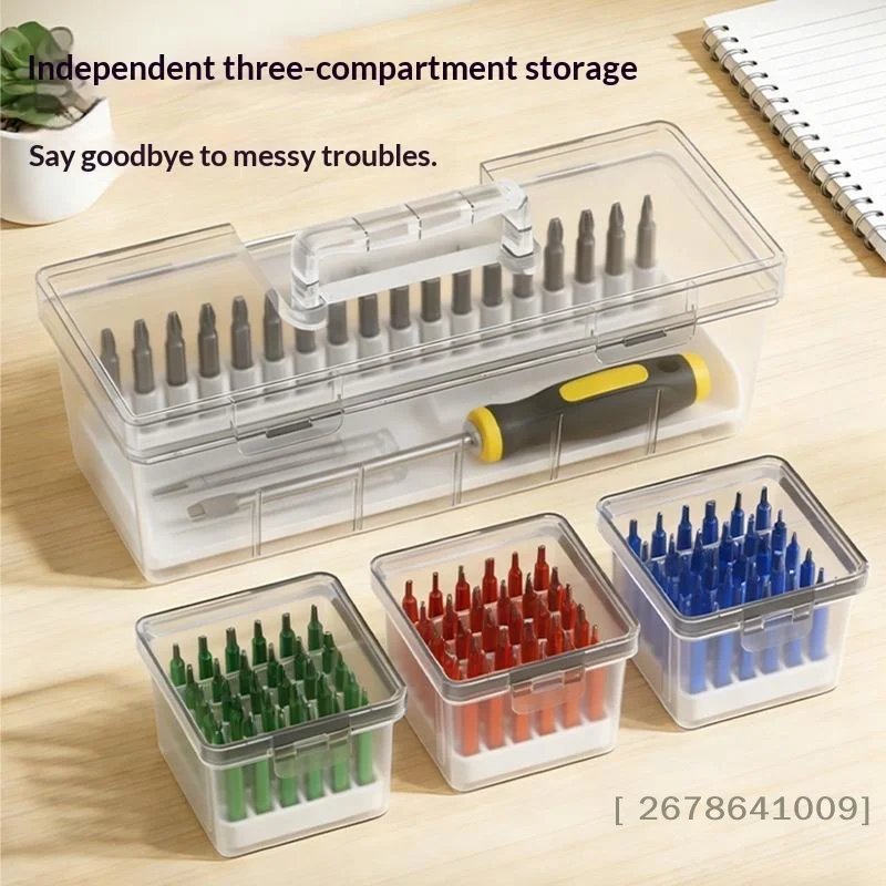 ⚑Transparent Plastic Toolbox With Detachable Divider/independent Small Box Screws/small Parts Storage Box Toolbox