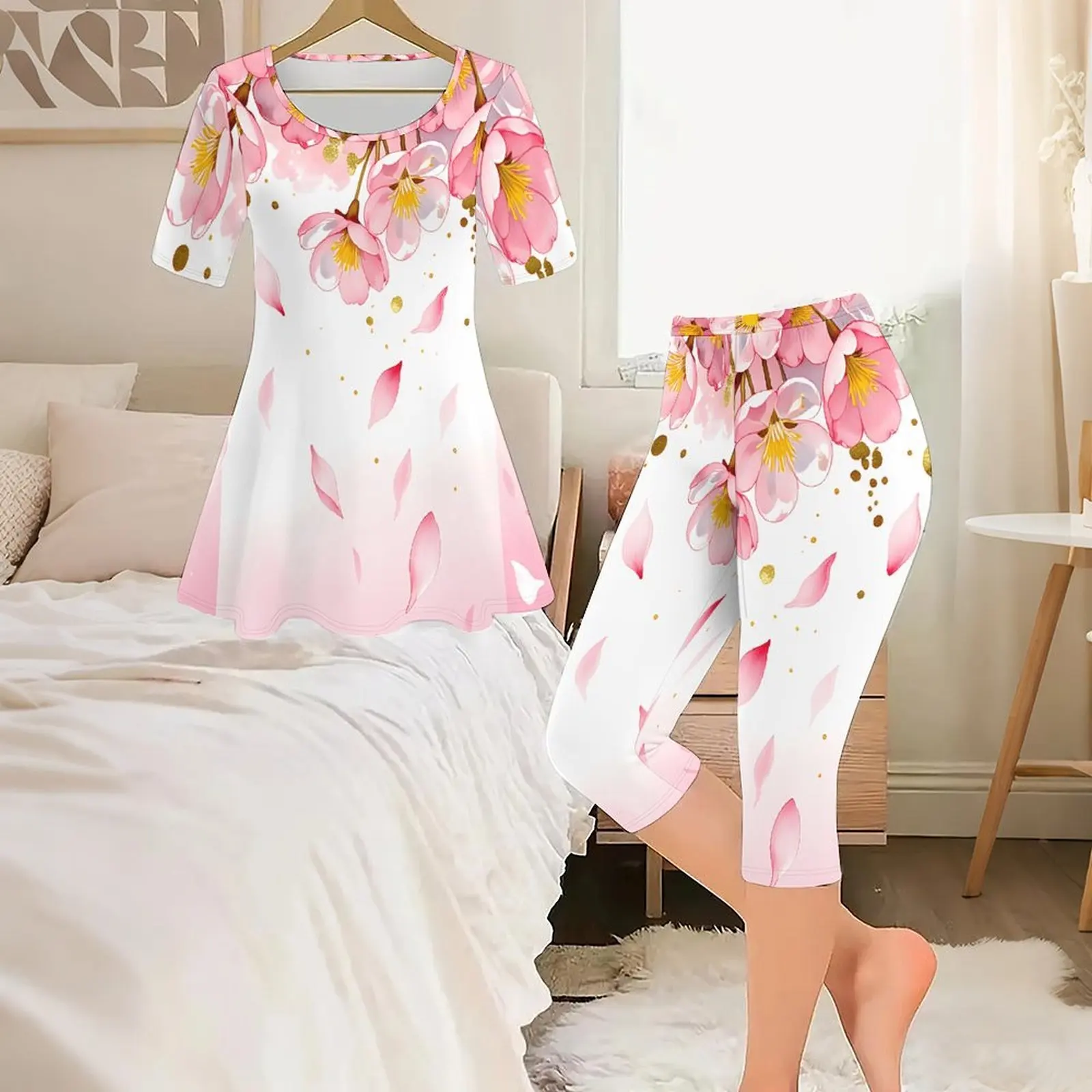 Romper Floral Print - Ensemble deux pièces imprimé vintage pour