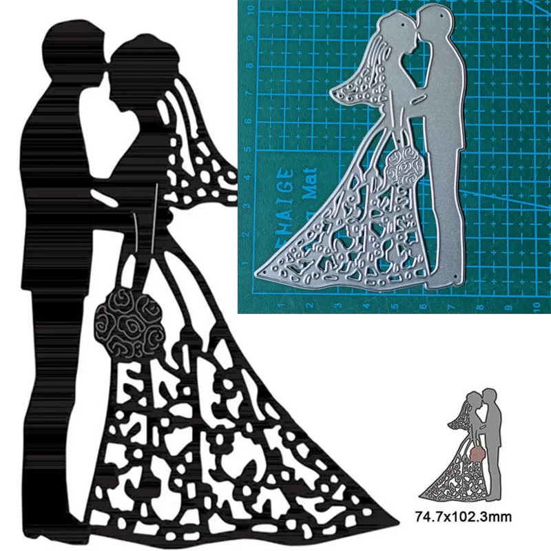 Wedding couple metal cutting dies mold Scrapbooking decoration paper craft knife mould blade punch template Embossing stencils