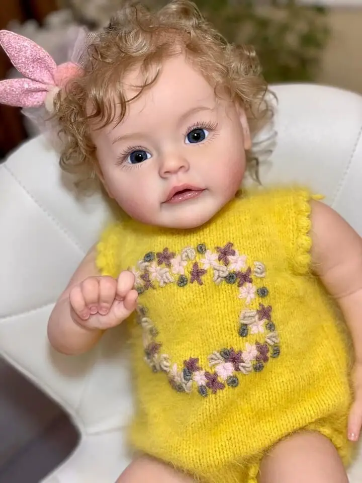 SUESUE bebes 60 CM Reborn Dolls Menina Curly Hair Lifelike Soft Silicone Cloth Body Newborn Boneca Toys Kids Birthday XMAS Gift