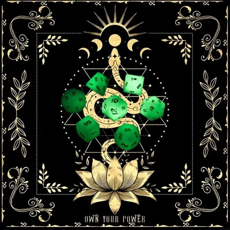 

K1KD 49x49cm Tarot Card Tablecloth Flannel Geometric Figure Divination Altar Cloth Board Game Oracles Card Pad Runes Support