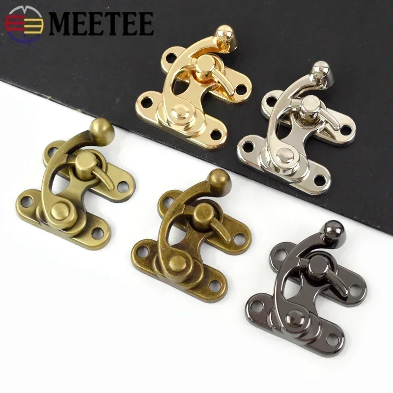 1-5Pcs 45X37mm Metal Bag Buckles Handbag PadLock Hasp Clasp Luggage Replacement Lock Jewelry Box Screws Toggle Latch Accessories