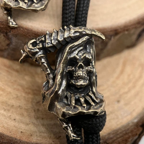 Grim Reaper-Cuentas de cuchillo de latón con calavera EDC, pulseras tejidas de Paracord DIY, colgantes de cordón, accesorios, herramientas para exteriores, colgantes, dijes