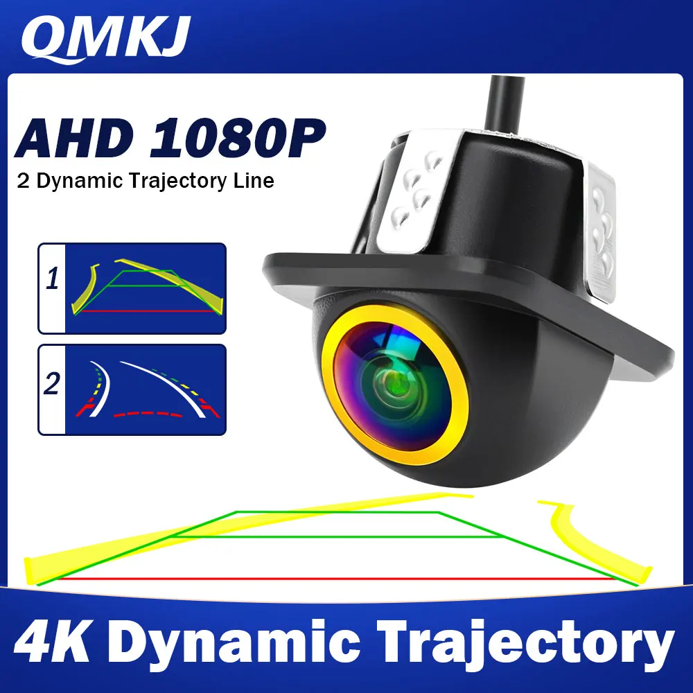 

QMKJ AHD 1080P Dynamic Trajectory Camera Night Version View Reverse Backup Parking Track Camera For Auto Reversing Monitor