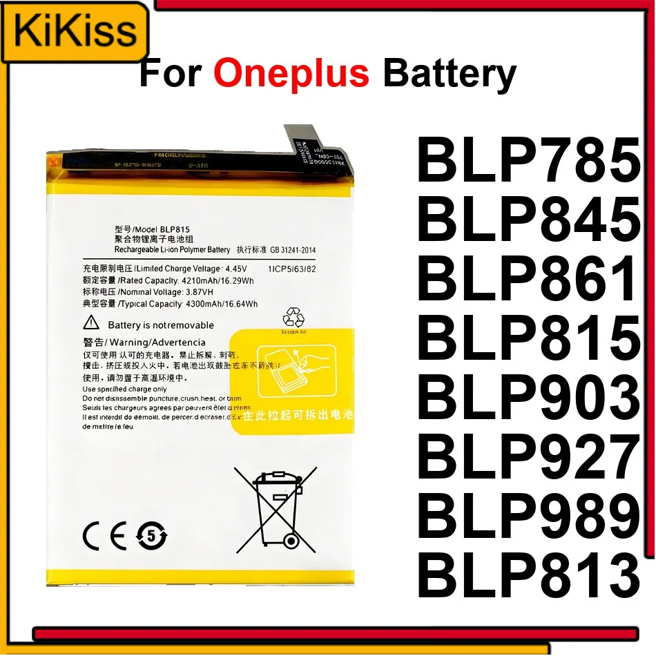 

Аккумулятор для мобильного телефона, долговечный, BLP989 BLP813 BLP815, 0-5000 мАч, для Oneplus Nord CE CE2 N10 N100 Z 2 3 One 1+ Plus 5G Lite 2012 2015