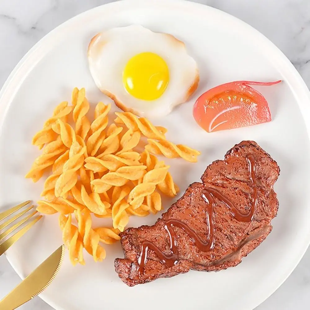 洋食シミュレーションステーキモデルごっこ遊びシミュレーション食品偽目玉焼きコーンブロッコリー偽食品おもちゃキッチンおもちゃ