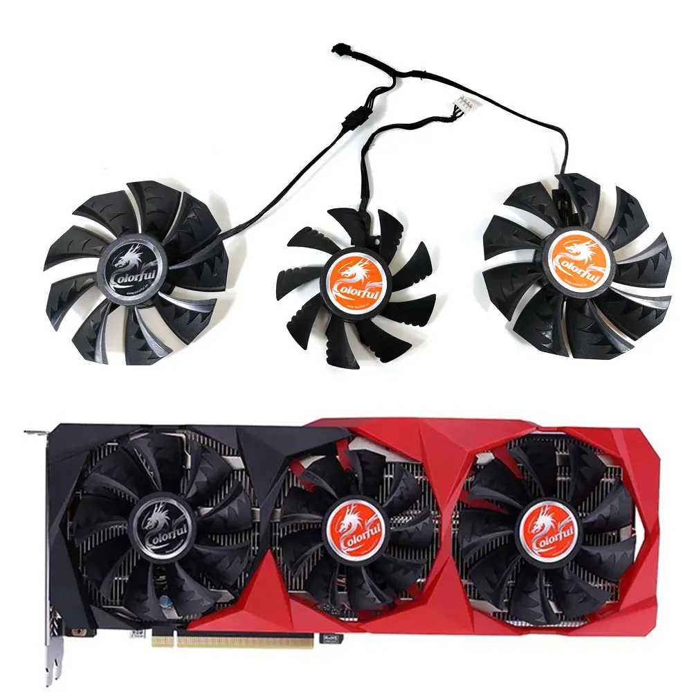 

Original 75MM 85MM 4PIN RTX3060 GPU fan, suitable for RTX3060 GeForce RTX 3090 3080 Ti RTX3070 RTX 3060 Ti graphics card fan