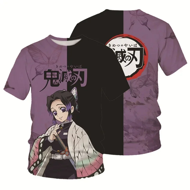 Kids Short Sleeve Sweatshirt Cartoon Top 3D Printed T-Shirt Anime Demon Slayer Boys Girls Summer Street Fashion T-Shirt Top