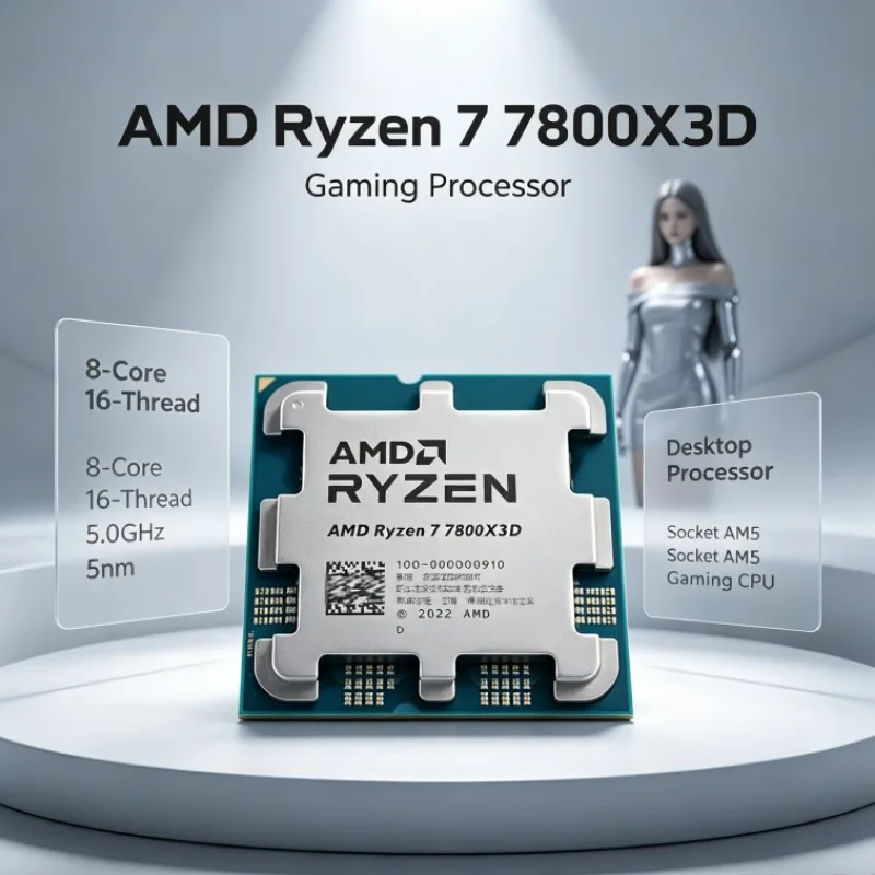 AMD Ryzen 7 7800X3D CPU Socket AM5 5nm 5.0GHz 8-Core 16-Thread 96M Cache 100-100000910