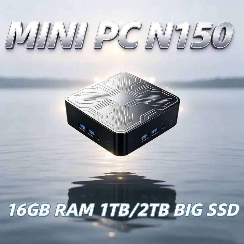 2026 Heavy-Duty Core N150 MINI PC Windows 11 Smooth Touch Pocket Sized Workstation RAM 1TB SSD WIFI 6 BT5.2 4K HD Mini Gaming