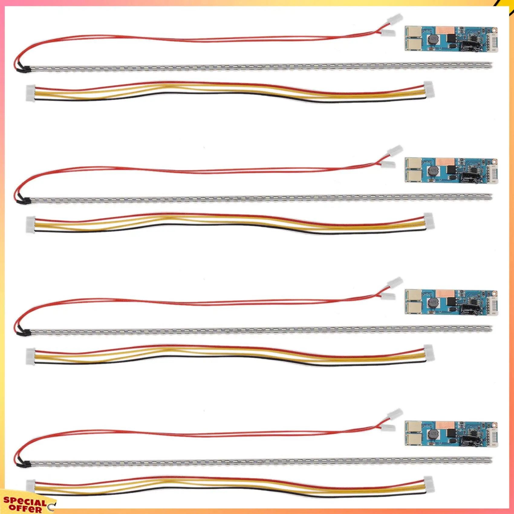 

ABFI 4Pcs 355Mm LED Backlight Strip Kit For Update CCFL LCD Screen To Monitor