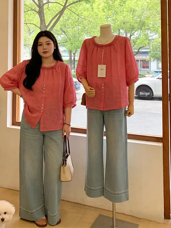 

Unique Beautiful Large Size Women's Shirt Fashionable Summer 2026 Small Audience Design High-End Feeling Super Good Looking Top