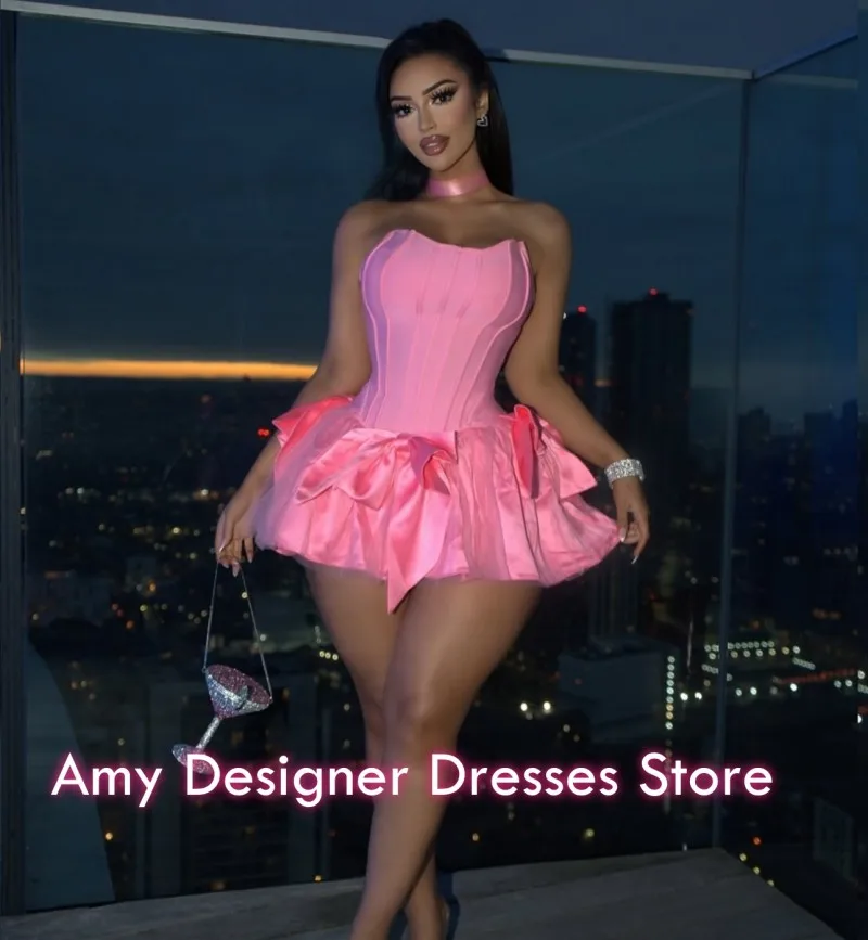 

Lovely Cocktail Dresses For Girls 2026 Sleeveless Birthday Dress Gala Bows A Line Women Party Outfit Short Prom Gowns Customized