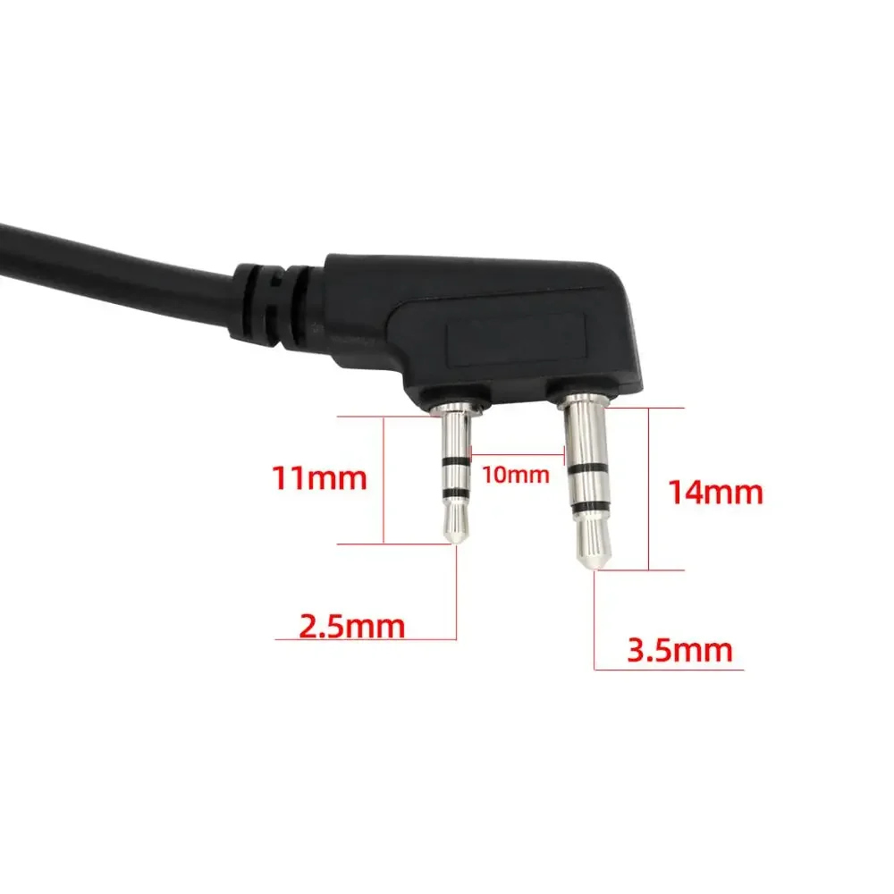 Microfone de alto-falante portátil tático, adaptador militar, ombro de 2 pinos, KEN Plug, Walkie Talkie tático, PTT, H250