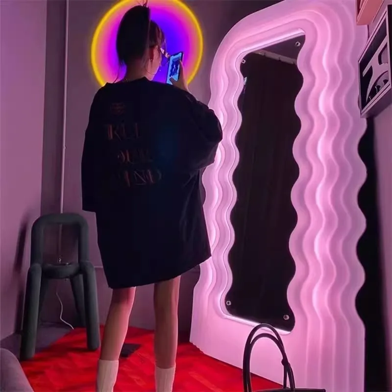 Роскошная мебель, магазин скандинавской одежды, корпус, лампа, зеркало, волна, напольное зеркало, зеркало для спальни, дома, гардеробной, декор для ванной комнаты