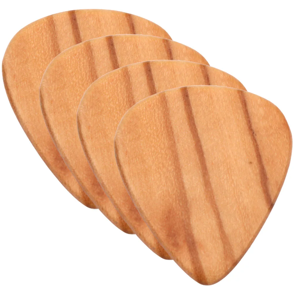 

4 Pcs Olive Wood Pick Guitar Picks for Acoustic Folk Aid Plectrums Electric Replacements Practice Guitarists