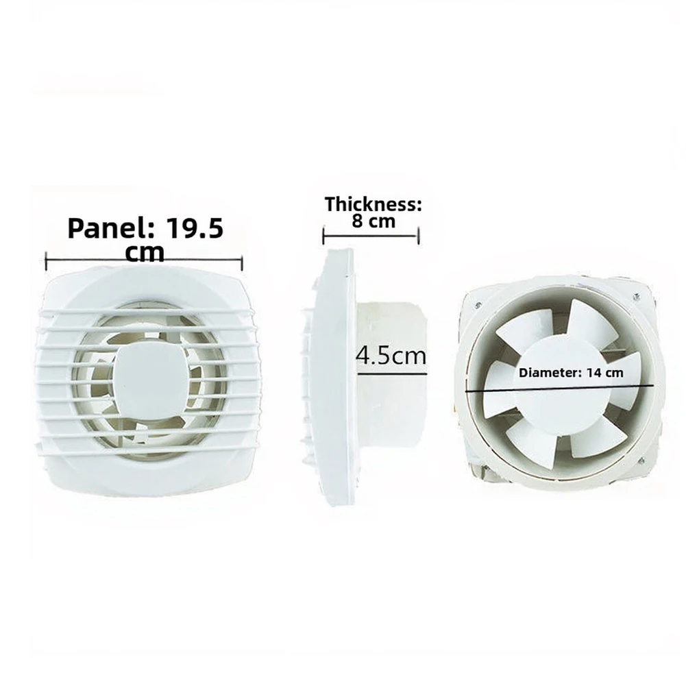 Pull Cord Operated Bathroom Ventilation Fan Plastic Body Copper Motor White 17x17x9cm 22x10x10cm 26x12x12cm 4inch 6inch 8inch