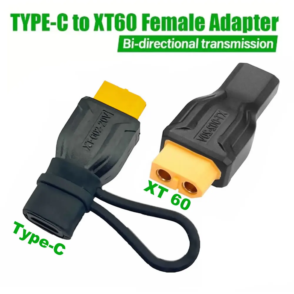 USB-C to XT60 Connector Adapter, Type-C Charging Cable Connect XT60 Plug 100W 20V/5A for Drone, Model, Energy Storage Power