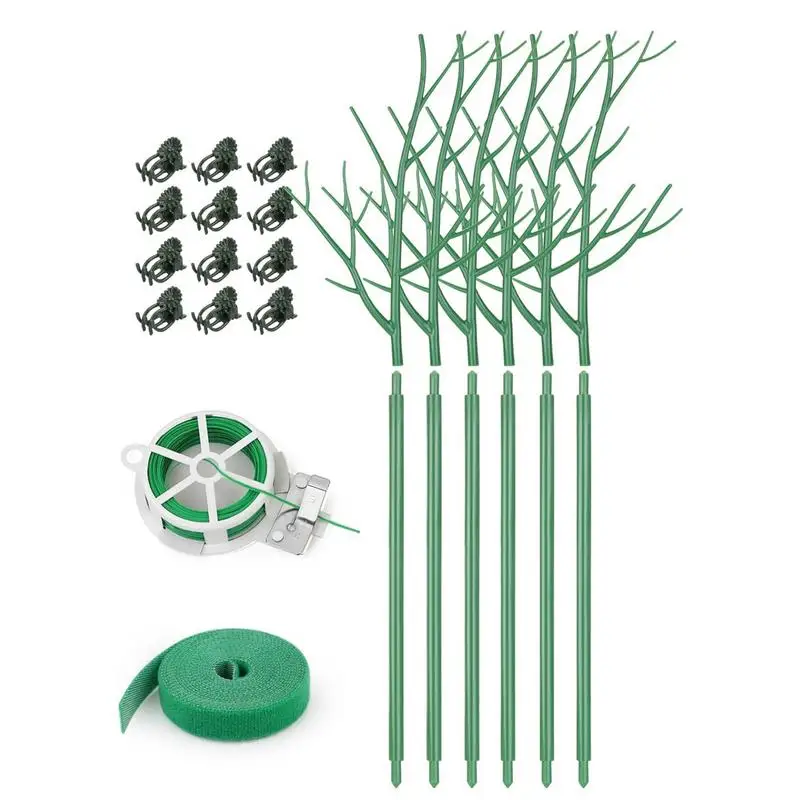 

Plant Stakes And Supports Rust-Proof 6-Piece-Set Plant Cages & Supports Durable Plant Support Structures Detachable Stakes For