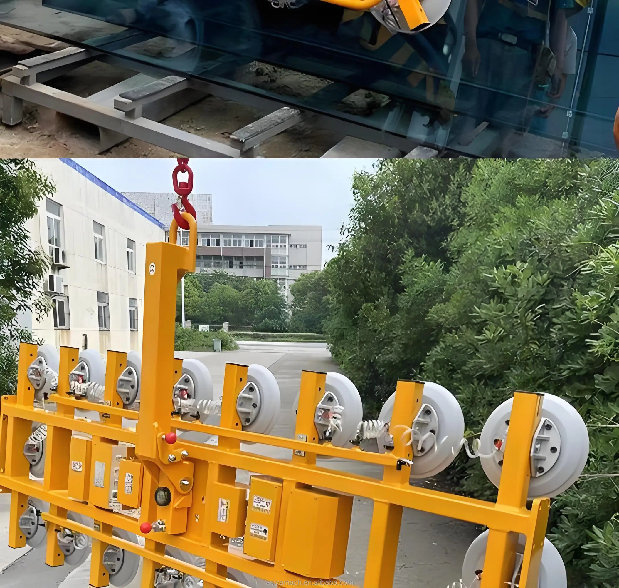 Most Popular H Type Battery-Powered Vacuum Lifter Suction Cup 360 Rotation High Load Capacity For Outdoor Construction Use
