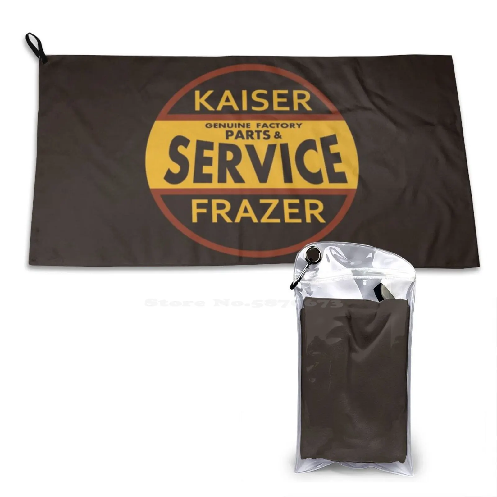 Kaiser Frazer Approved Service Vintage Sign ( Brown ) Custom Soft Sport Towels Home Outdoor Vintage Retro Automobile Gasoline