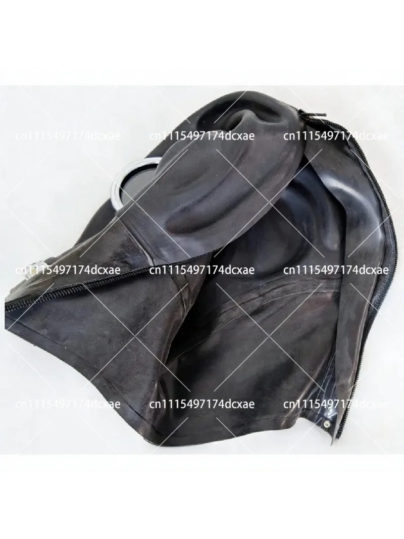 Full Face Latex Gas Mask with Breathing Control Valve and Negative Pressure Bottle for Safety Protection