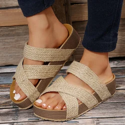 Fashion Flatform Cork Sandals Women Summer 2023 Non Slip Platform Clogs Slippers Female Thick Bottom Outdoor Slides Shoes Woman