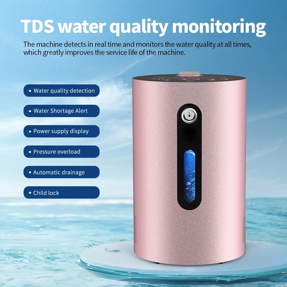 SUYZEKO Portable Molecular Hydrogen Water Generator Hydrogen Inhalation Machine for Wellness 99.99% Purity Low Noise  200ml/min